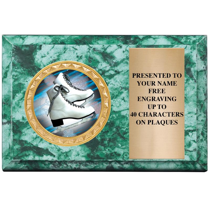 6" X 4" GREEN MBL INSERT PLQ