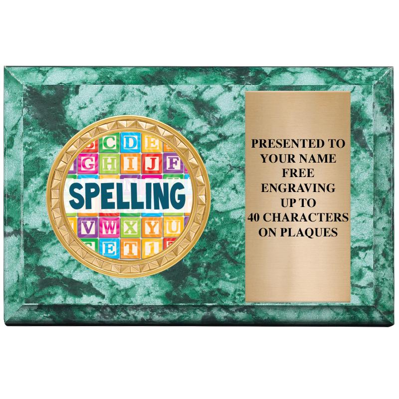 6" X 4" GREEN MBL INSERT PLQ