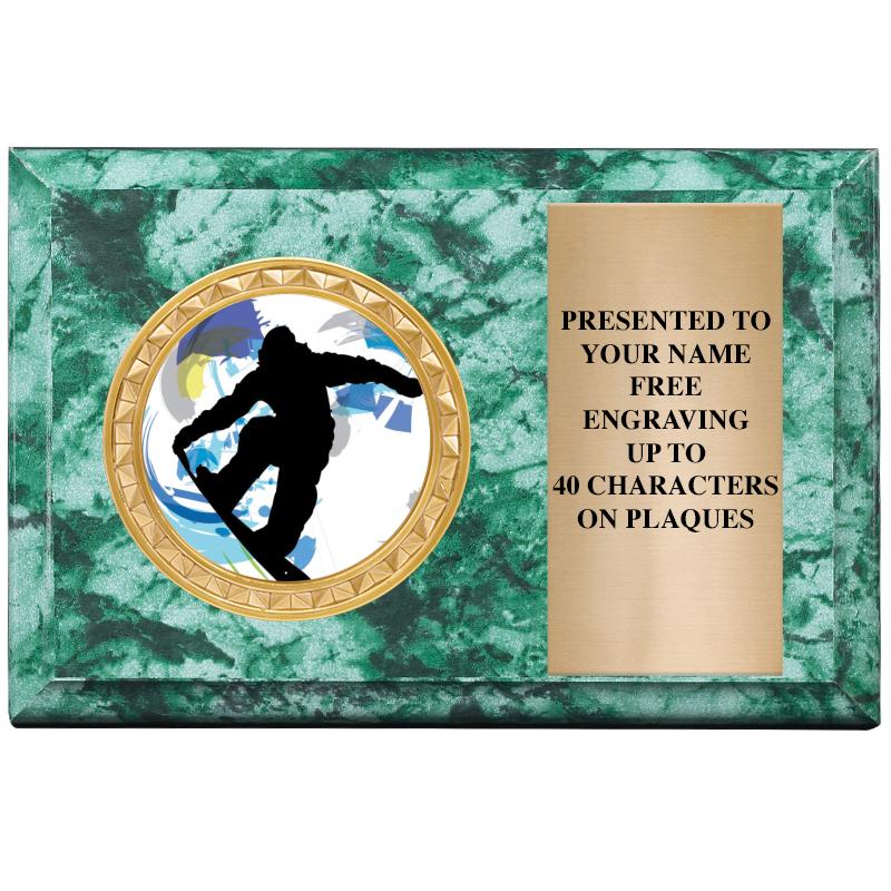 6" X 4" GREEN MBL INSERT PLQ