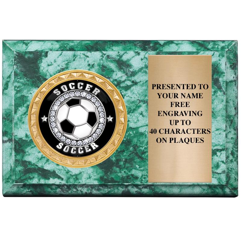 6" X 4" GREEN MBL INSERT PLQ