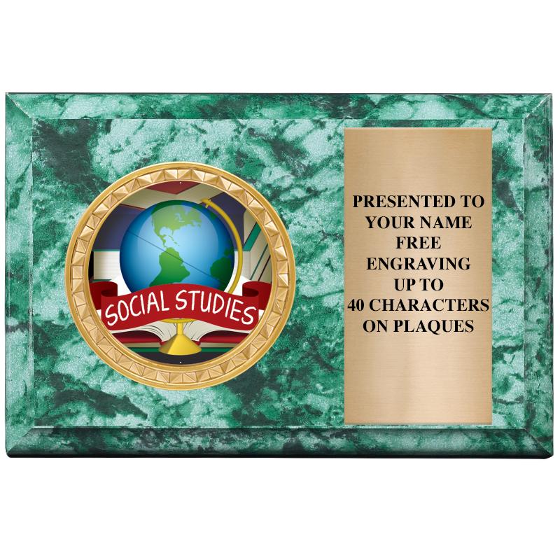 6" X 4" GREEN MBL INSERT PLQ