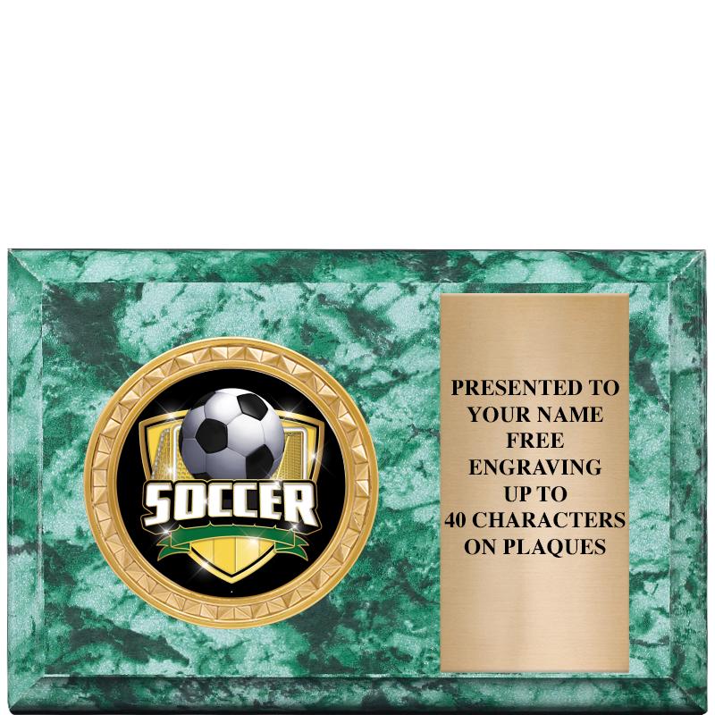 6" X 4" GREEN MBL INSERT PLQ