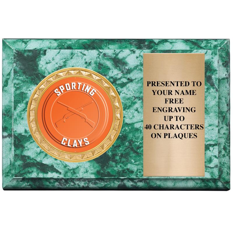 6" X 4" GREEN MBL INSERT PLQ