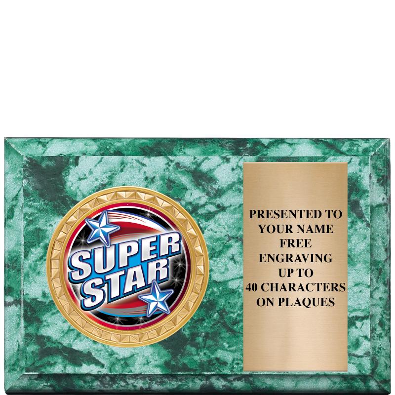 6" X 4" GREEN MBL INSERT PLQ