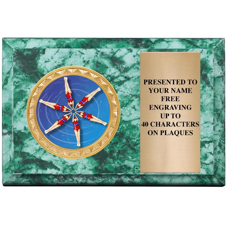 6" X 4" GREEN MBL INSERT PLQ