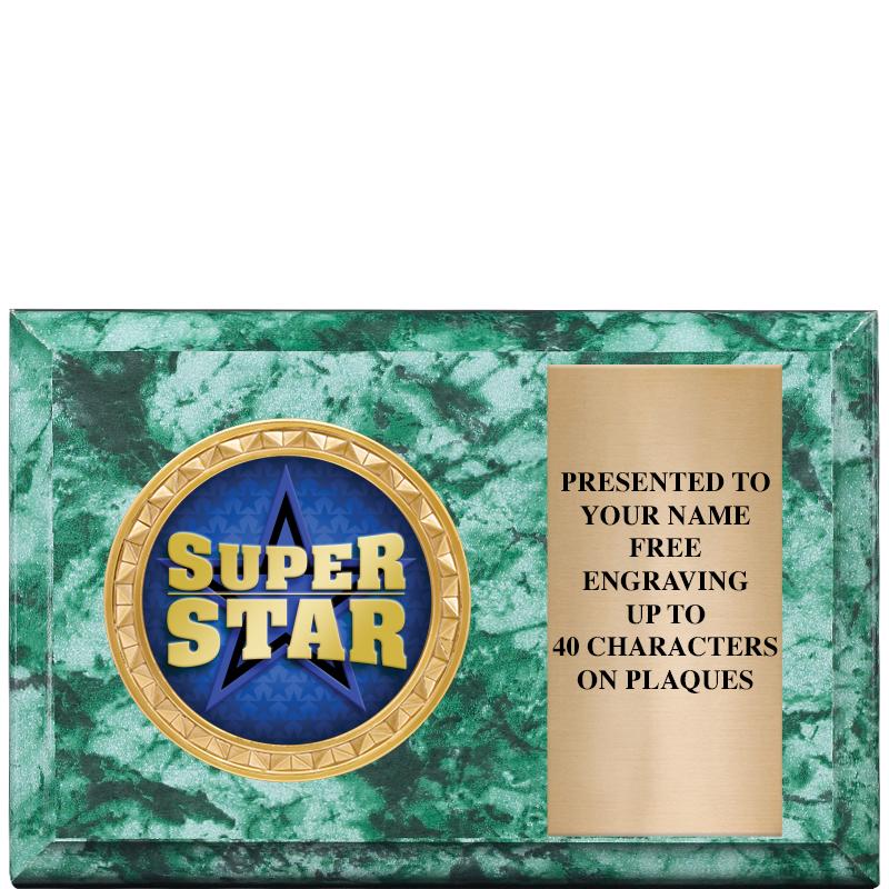 6" X 4" GREEN MBL INSERT PLQ