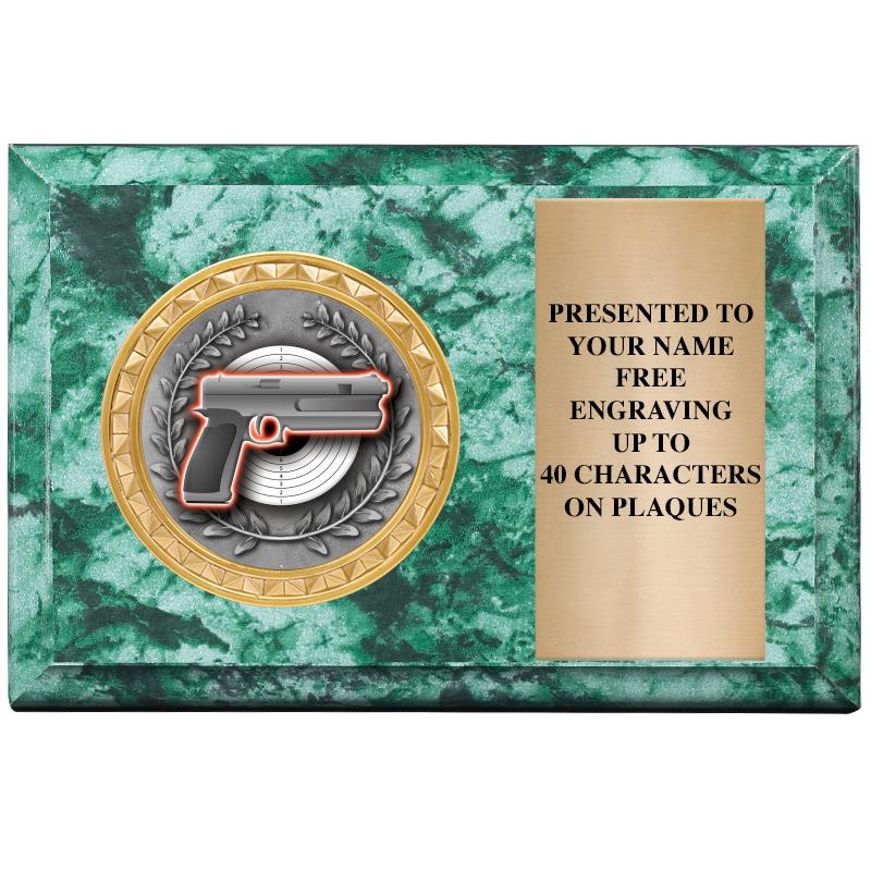 6" X 4" GREEN MBL INSERT PLQ