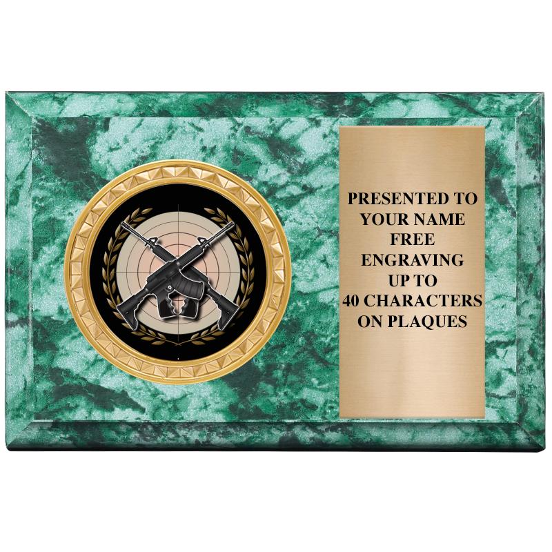 6" X 4" GREEN MBL INSERT PLQ