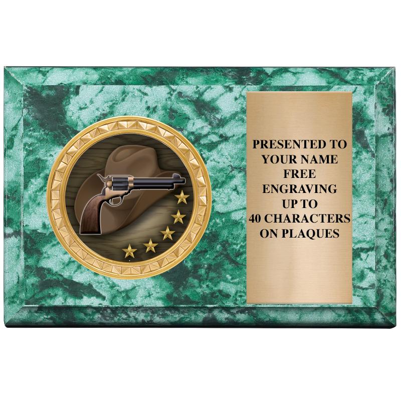 6" X 4" GREEN MBL INSERT PLQ