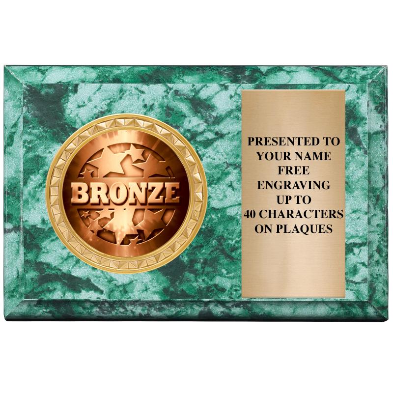 6" X 4" GREEN MBL INSERT PLQ