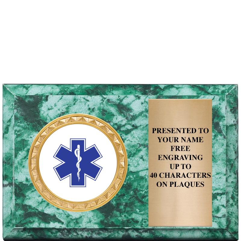 6" X 4" GREEN MBL INSERT PLQ