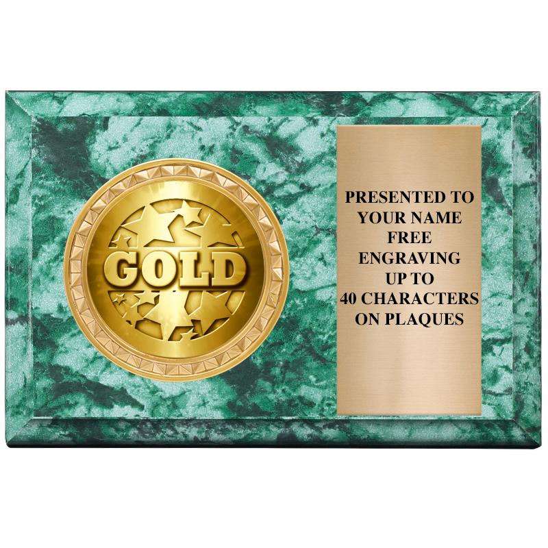 6" X 4" GREEN MBL INSERT PLQ