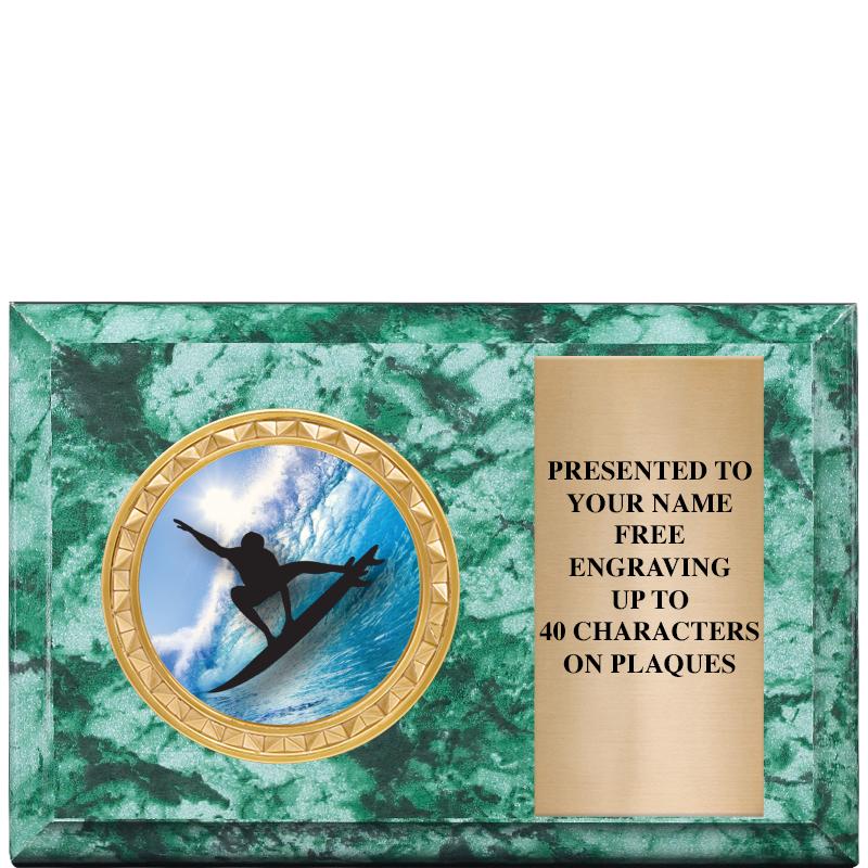 6" X 4" GREEN MBL INSERT PLQ