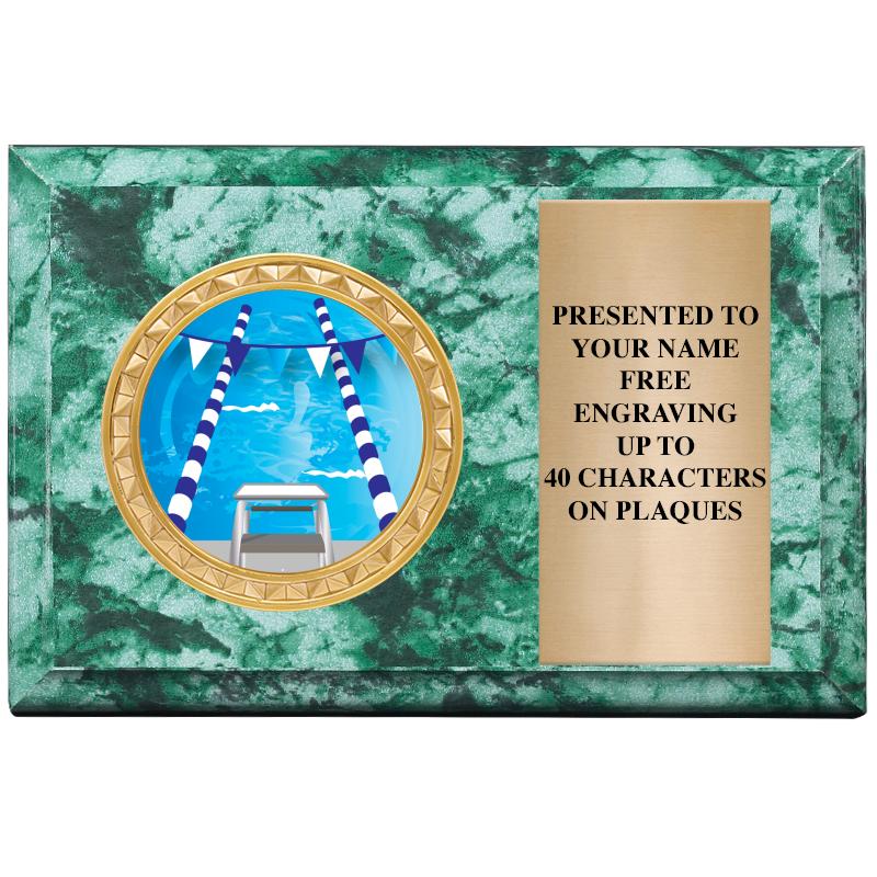 6" X 4" GREEN MBL INSERT PLQ