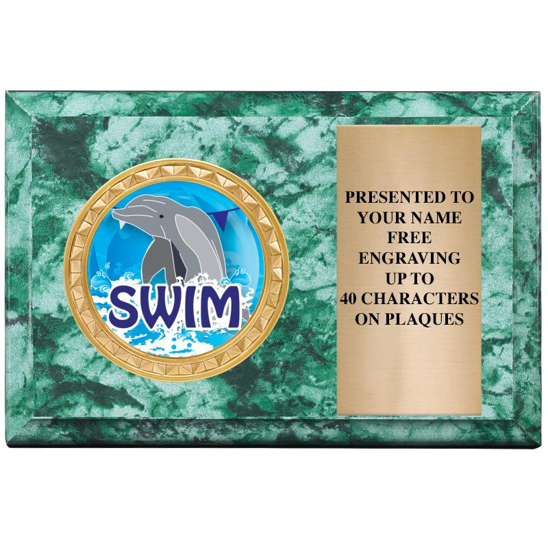 6" X 4" GREEN MBL INSERT PLQ