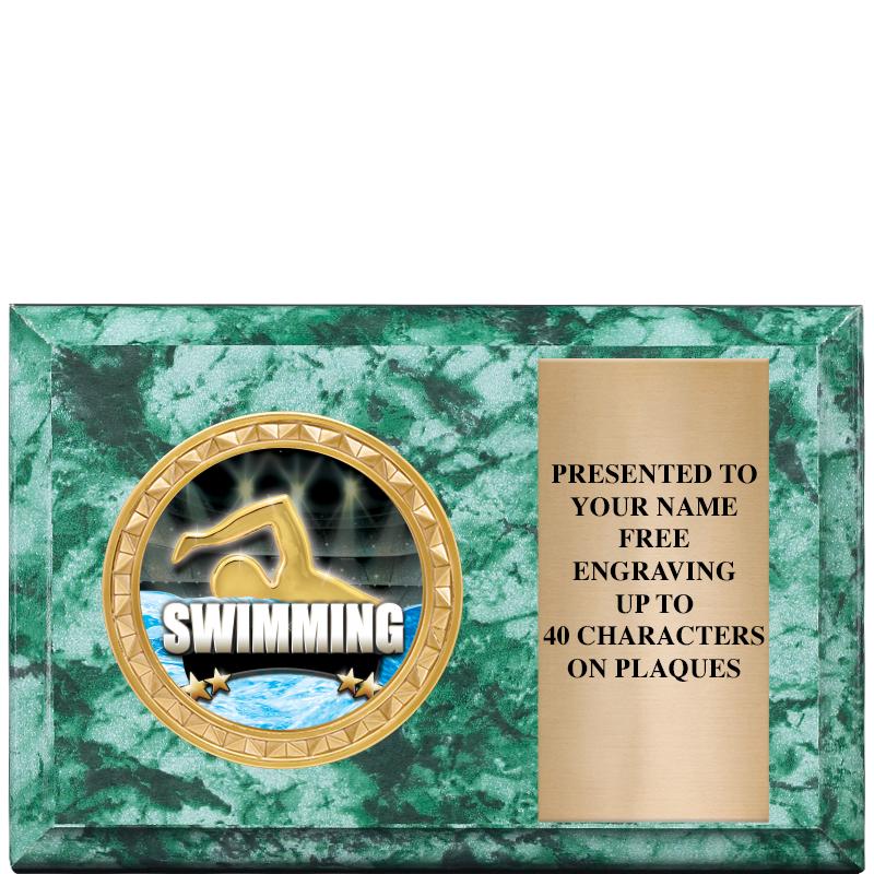 6" X 4" GREEN MBL INSERT PLQ