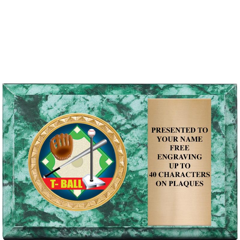 6" X 4" GREEN MBL INSERT PLQ