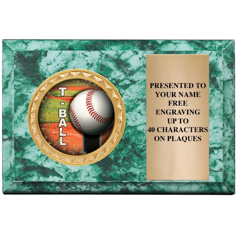 6" X 4" GREEN MBL INSERT PLQ