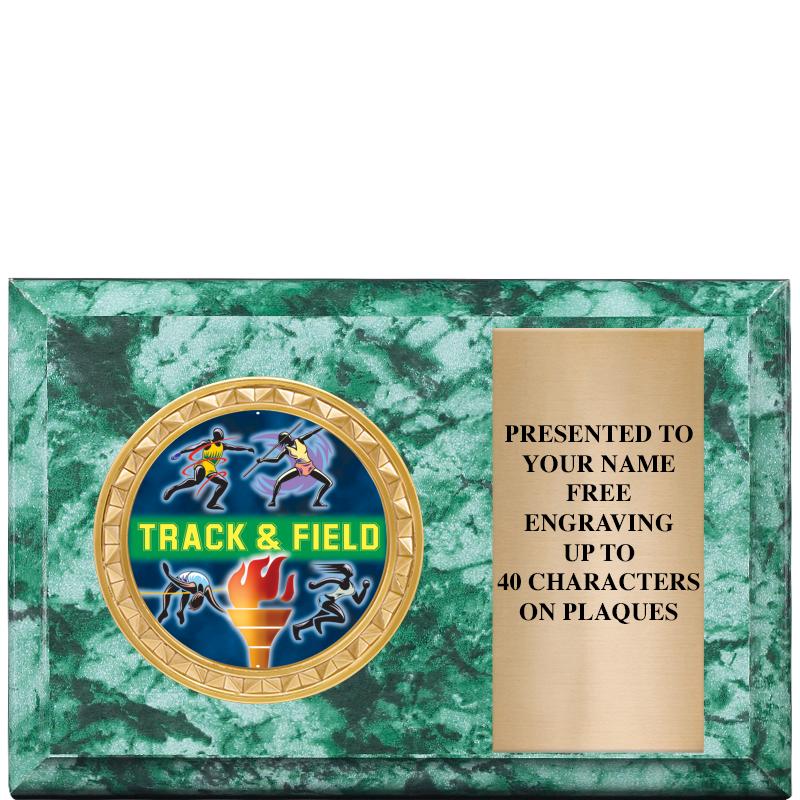 6" X 4" GREEN MBL INSERT PLQ