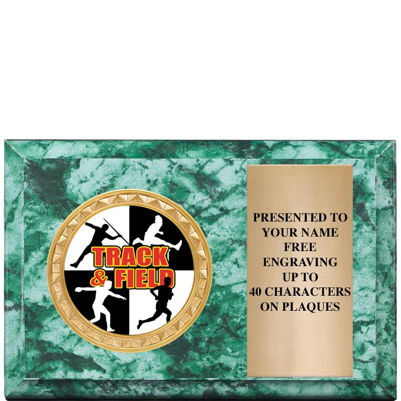 6" X 4" GREEN MBL INSERT PLQ