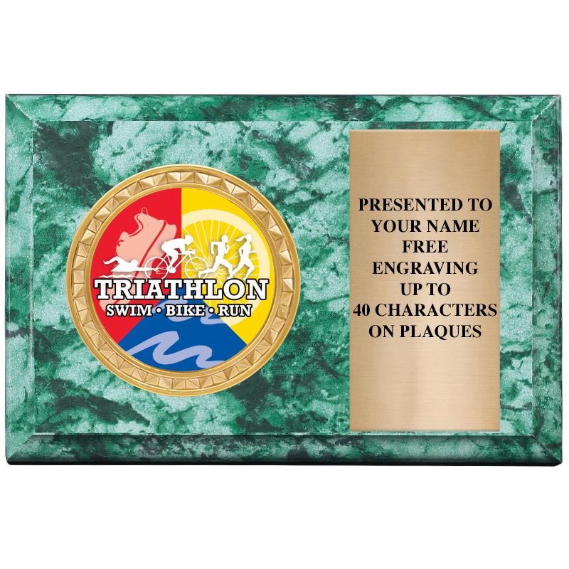 6" X 4" GREEN MBL INSERT PLQ