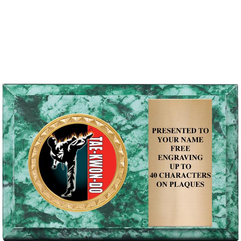 6" X 4" GREEN MBL INSERT PLQ