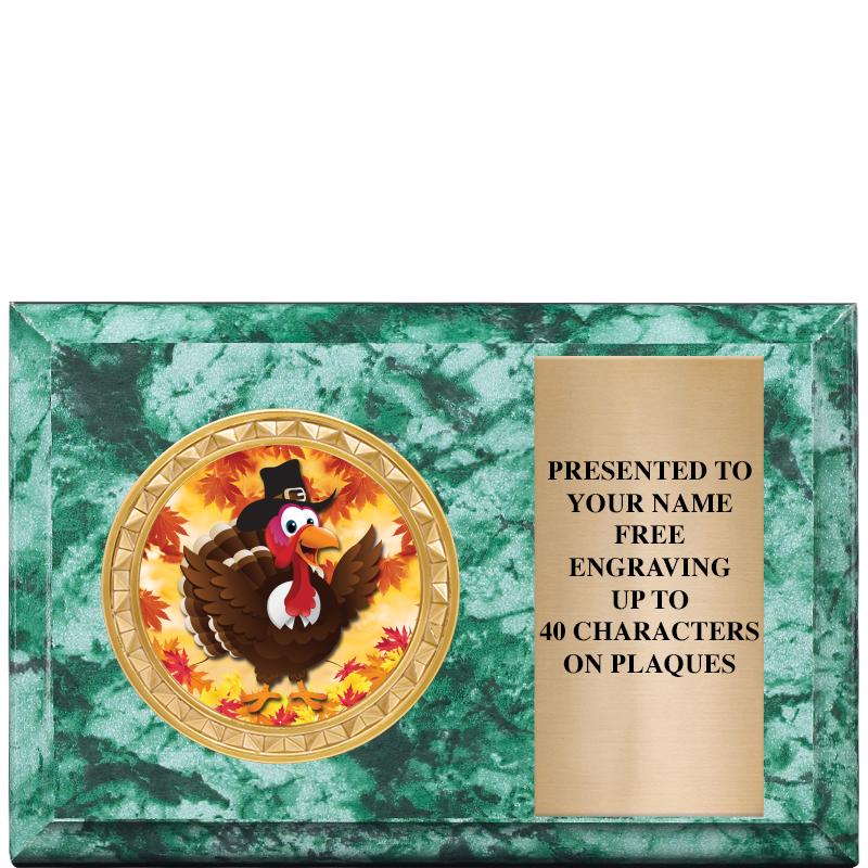 6" X 4" GREEN MBL INSERT PLQ