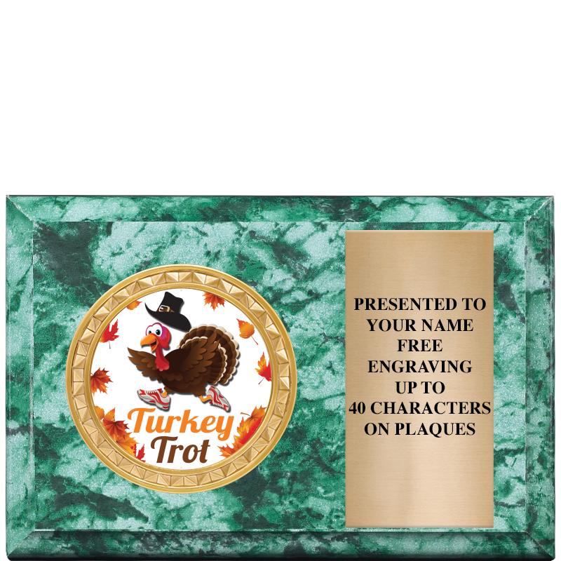 6" X 4" GREEN MBL INSERT PLQ