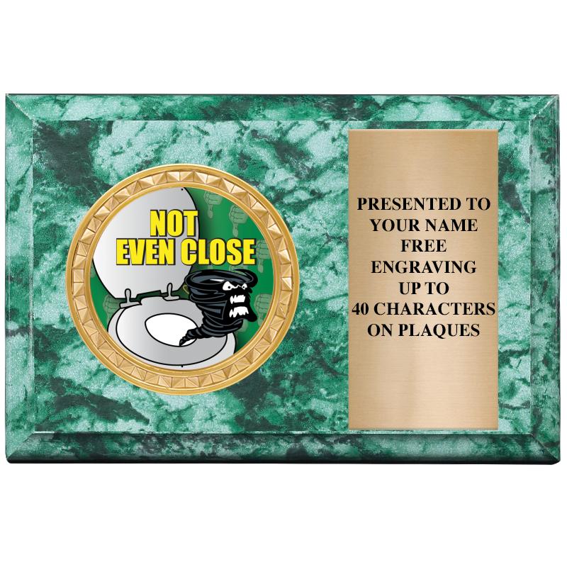 6" X 4" GREEN MBL INSERT PLQ