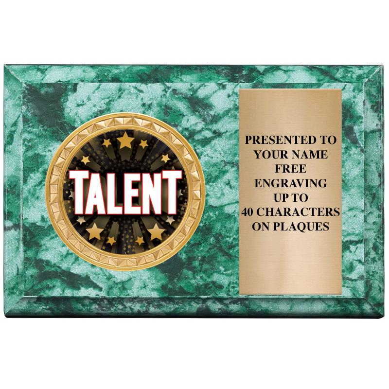 6" X 4" GREEN MBL INSERT PLQ