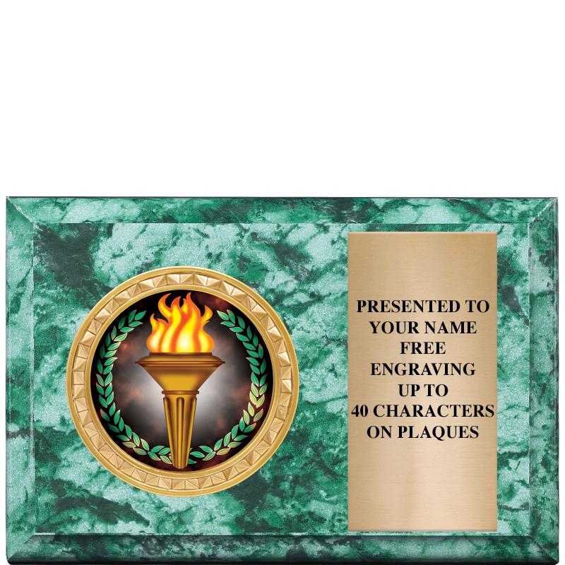 6" X 4" GREEN MBL INSERT PLQ