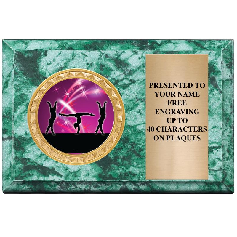 6" X 4" GREEN MBL INSERT PLQ