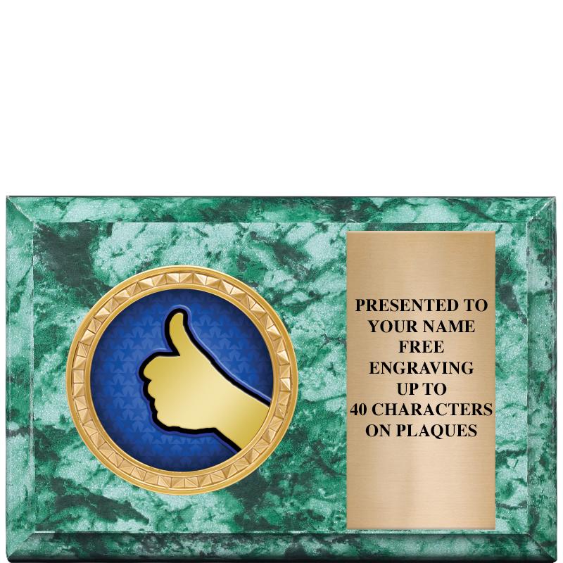 6" X 4" GREEN MBL INSERT PLQ