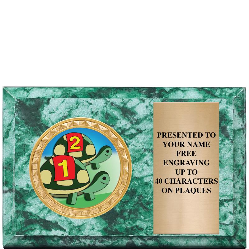 6" X 4" GREEN MBL INSERT PLQ