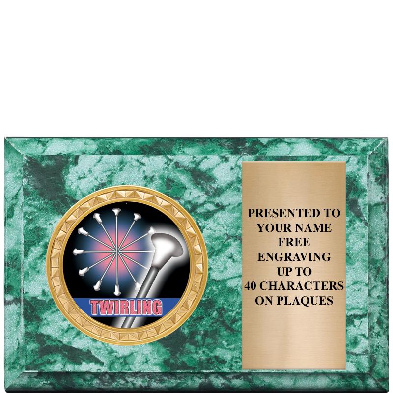 6" X 4" GREEN MBL INSERT PLQ