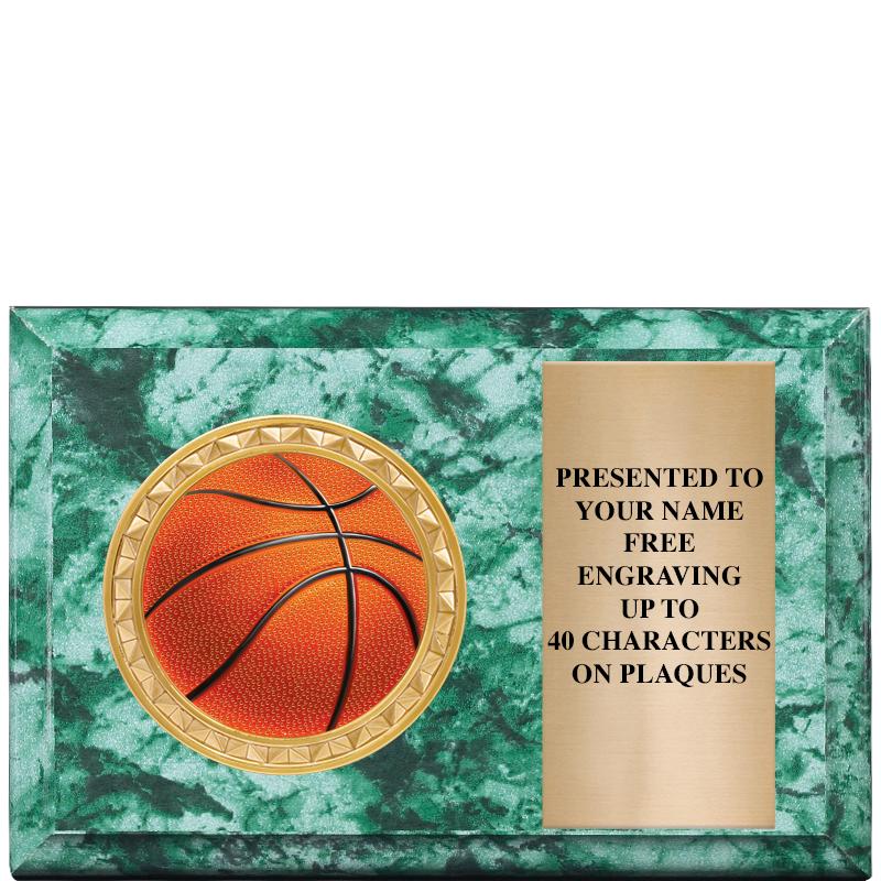 6" X 4" GREEN MBL INSERT PLQ