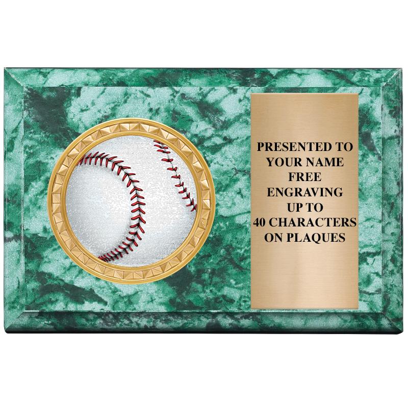 6" X 4" GREEN MBL INSERT PLQ