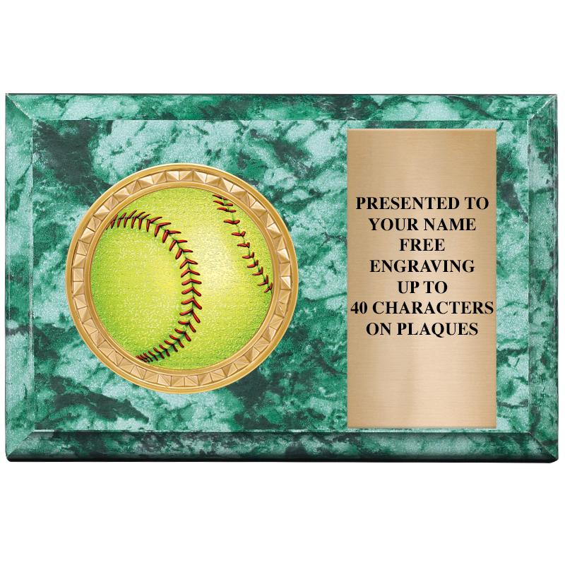 6" X 4" GREEN MBL INSERT PLQ