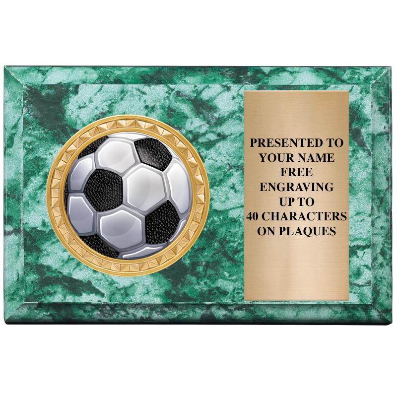 6" X 4" GREEN MBL INSERT PLQ