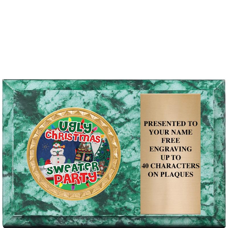 6" X 4" GREEN MBL INSERT PLQ