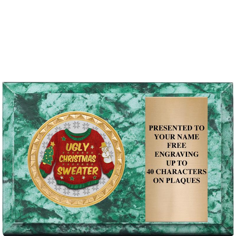 6" X 4" GREEN MBL INSERT PLQ