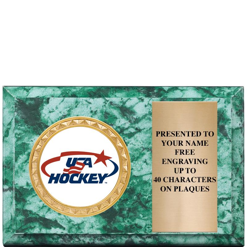 6" X 4" GREEN MBL INSERT PLQ