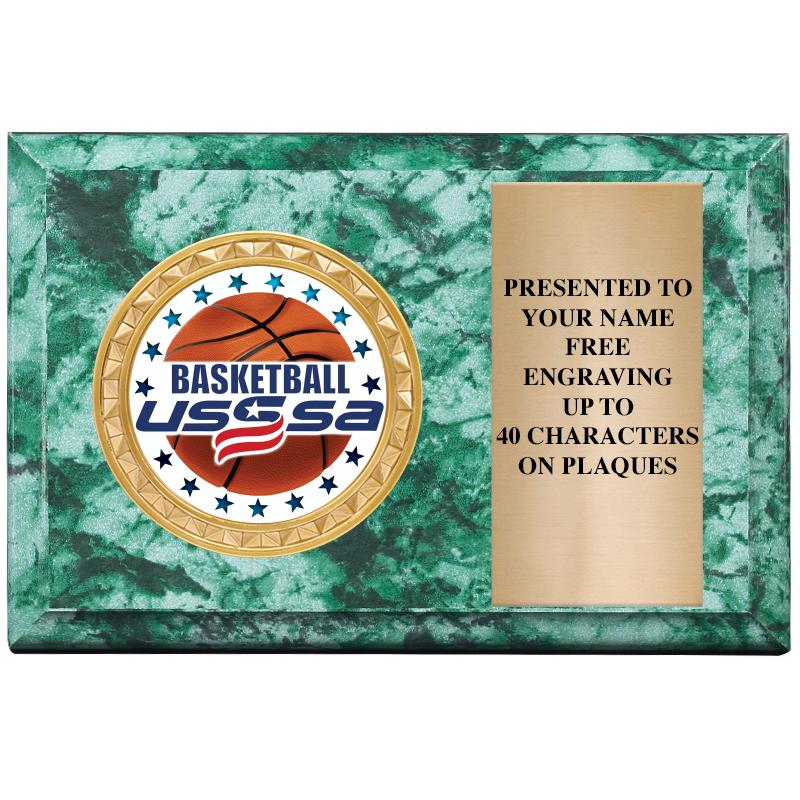 6" X 4" GREEN MBL INSERT PLQ