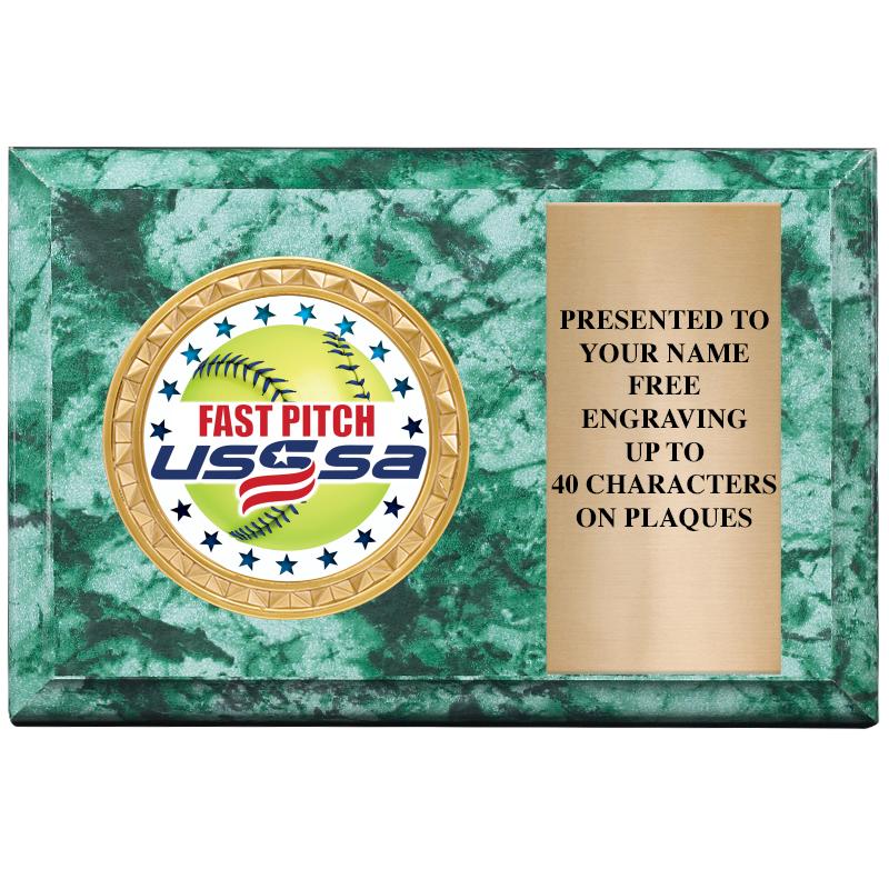 6" X 4" GREEN MBL INSERT PLQ