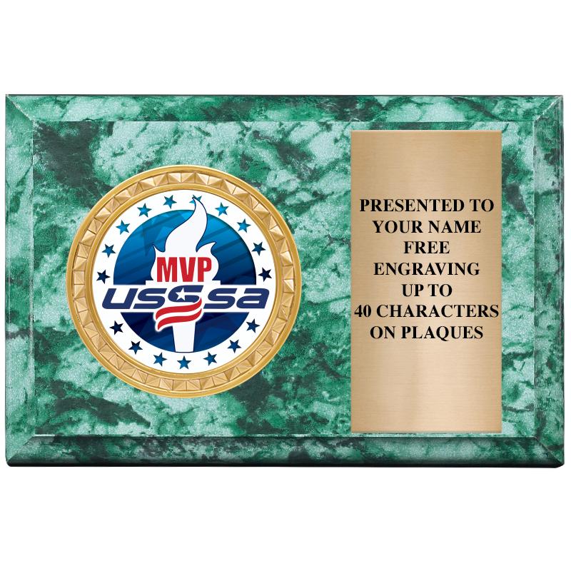 6" X 4" GREEN MBL INSERT PLQ