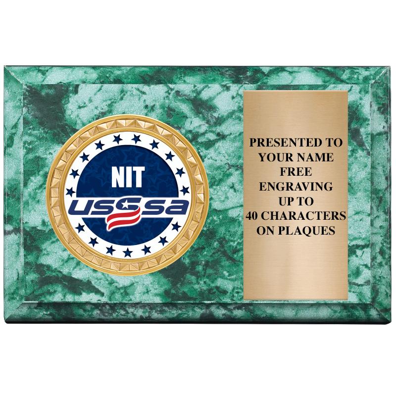 6" X 4" GREEN MBL INSERT PLQ