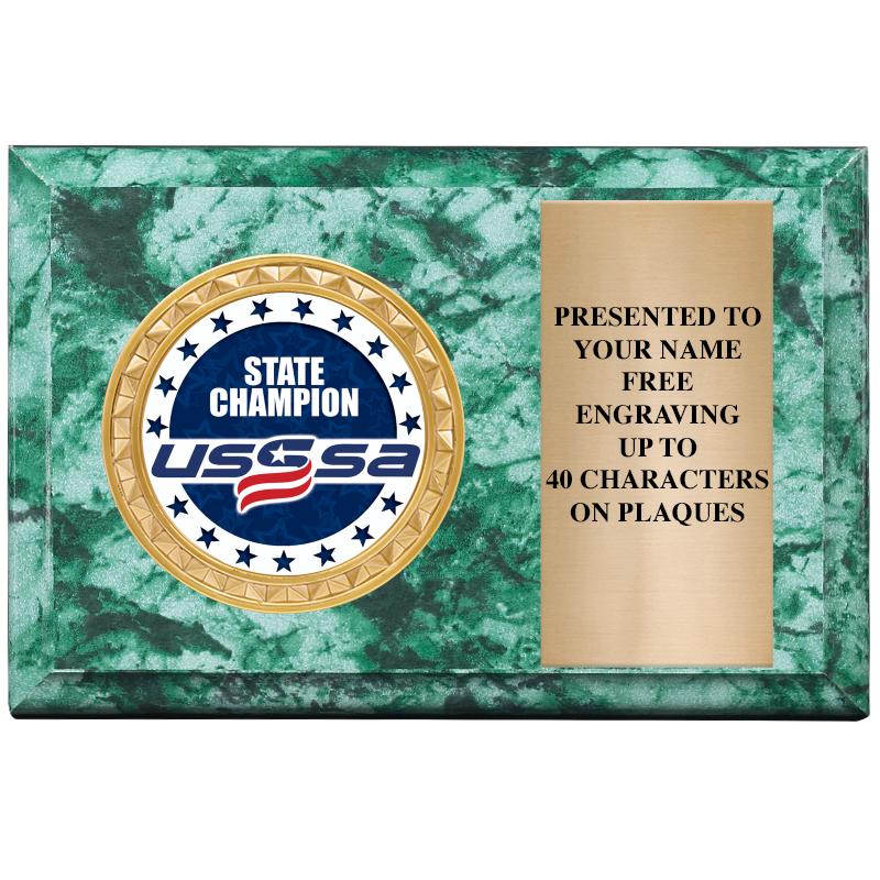 6" X 4" GREEN MBL INSERT PLQ