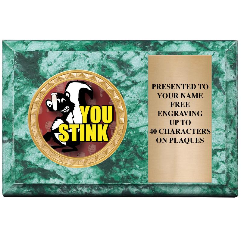 6" X 4" GREEN MBL INSERT PLQ