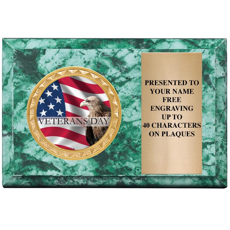 6" X 4" GREEN MBL INSERT PLQ