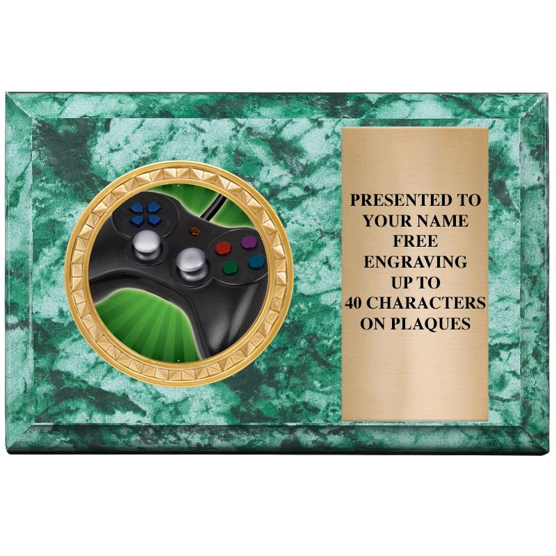 6" X 4" GREEN MBL INSERT PLQ